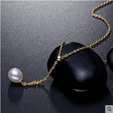 Freshwater Pearl Necklace Adjustable Pendant 925 Sterling Silver Jewelry