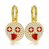 Funny Smile Face Hoop Earrings 925 Silver Women Geometric Star Eye Jewelry