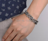 Stainless Steel Skull Link Chain Biker Men's Bracelet