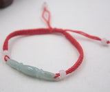 Natural Jadeite Bamboo Beads Red Rope Luck Bracelet