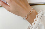 Vintage s925 Sterling Bracelet 18K Chain Women's Jewelry Banquet Birthday