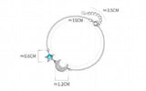 925 Silver Crystal Star Moon Bracelet for Women Girls