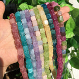 Natural Stone Beads Bracelet Cube Mix Loose Beads 8mm
