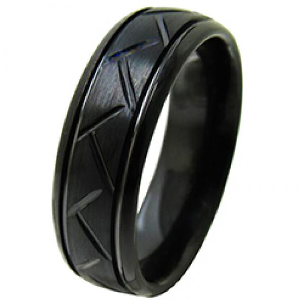 Classic Craved Pattern Tungsten Women's Wedding Ring