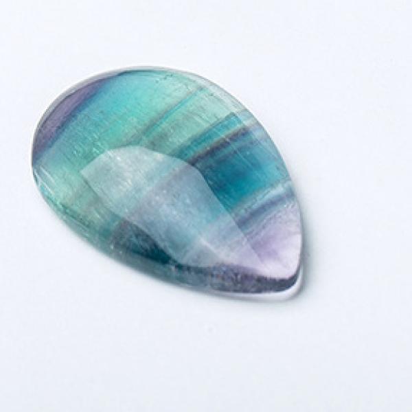 Natural Fluorite Water Drop Pendant Reiki Healing Crystal Pendulum