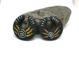 Hand Painted Wooden Hoop Earrings - Boho Hippie Women's Jewelry