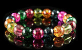 Colorful Watermelon Tourmaline Crystal Stretch Bracelet 7.5'