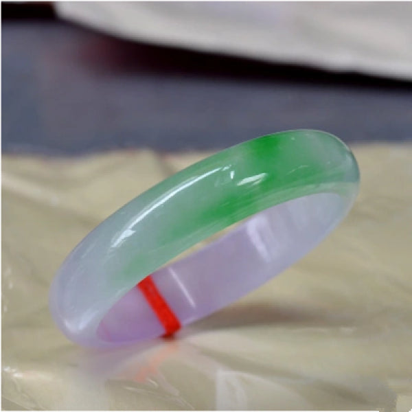 Zheru Jewelry Natural Burmese Jade Light Purple 54-64mm Two-Color Bracelet