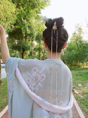 Tassel Hairpin Rhinestone Headwear for Hanfu Cosplay