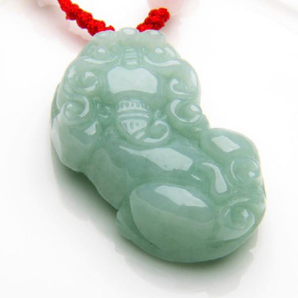 Natural Burmese Jadeite Animal Amulet Pendant, Princess Jewelry