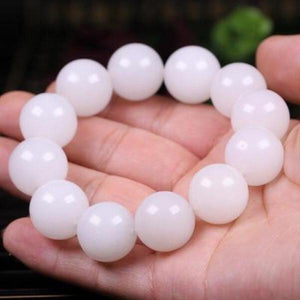 Hetian Jade Round Bead Bracelet Men's Women's Jewelry