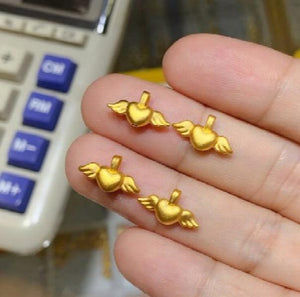 24k Pure Gold Pendant for Women 999 Yellow Necklace Charms 0.1g/pc