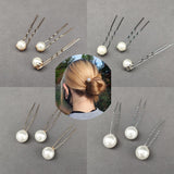 Women U-shaped Pearl Barrette Clip Hairpins Bridal Tiara Hair Accessories