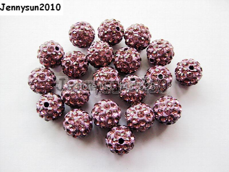 10mm Light Amethyst Czech Crystal Rhinestone Spacer Beads 100pcs