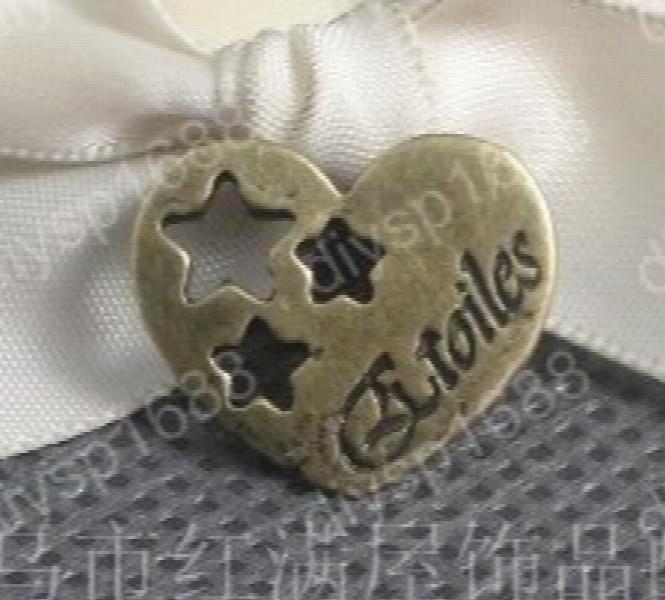 100pcs Antique Bronze Heart Star Charms Pendants 19*16MM