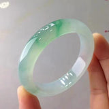 Zheru Jewelry Natural Light Green Burmese Jadeite 54-64mm Bracelet