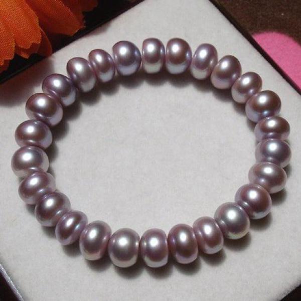 Purple Freshwater Pearl Elastic Bracelet for Women