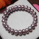 Purple Freshwater Pearl Elastic Bracelet for Women