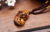 Natural Tiger Eye Stone Agate Pixiu Pendant Necklace Sweater Chain