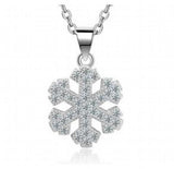 Zircon Snowflakes Pendant Necklace with Full Sparkle