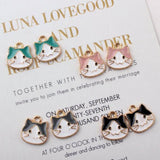 100pcs 15*15mm Kitten Cat Avatar Alloy Headwear Pendant