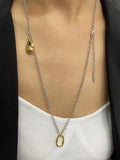 Peri'sbox Long Necklace with Oval Circle Baroque Pendant