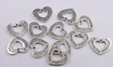 20PCS Silver Love Heart Charms, Antique Style, DIY Jewelry Making Supplies