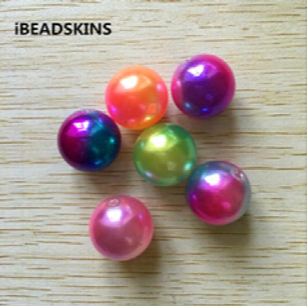 20mm Magic Acrylic Pearl Beads for Chunky Necklace - 100pcs