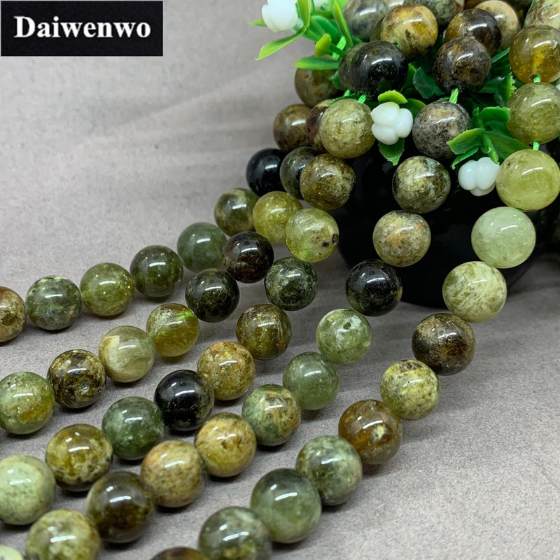 Green Garnet 6/8/10mm Natural Stone Loose Beads for DIY Jewelry