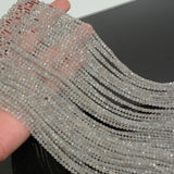 Natural Grey Moonstone Faceted Round Beads 3mm