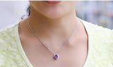 925 Sterling Silver Amethyst Pendant Charm PE49