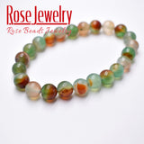 Green Peacock Agates Bracelets Beads 8mm Size for Women Men