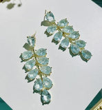 S925 Sterling Silver Ice Zirconium Grape Crystal Earrings