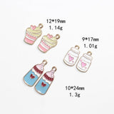 Ice Cream Cake Cup Milk Bottle Alloy Jewelry Tag Earrings
