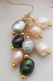 Multicolor Baroque 4-11mm Freshwater Pearl Earrings