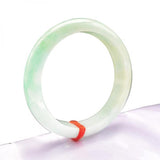 Zheru Jewelry Natural Burmese Jadeite 54-64mm Light Green Bracelet
