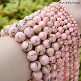 Natural Stone Light Pink Shell Howlites Turquoises Bead Round Spacer Beads