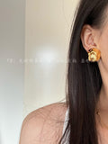 Geometric Ear Clip Earrings - Cold Wind Pleated Design