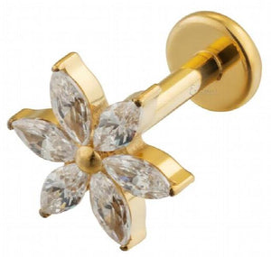 F136 Titanium Labret Piercing Flower Shape TL62
