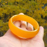 Zheru Natural Agate Chalcedony Yellow 54-64mm Princess Jewelry