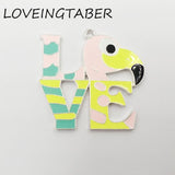 10pcs/lot Enamel LOVE Flamingo Pendants Kids Jewelry Making