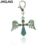 Rhinestone Wing Cross Pendants DIY Charms Lobster Clasp Dangle