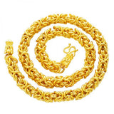 Men's Dragon Twist Sand Necklace Pure 24K Plated Bracelet Anniversary Jewelry