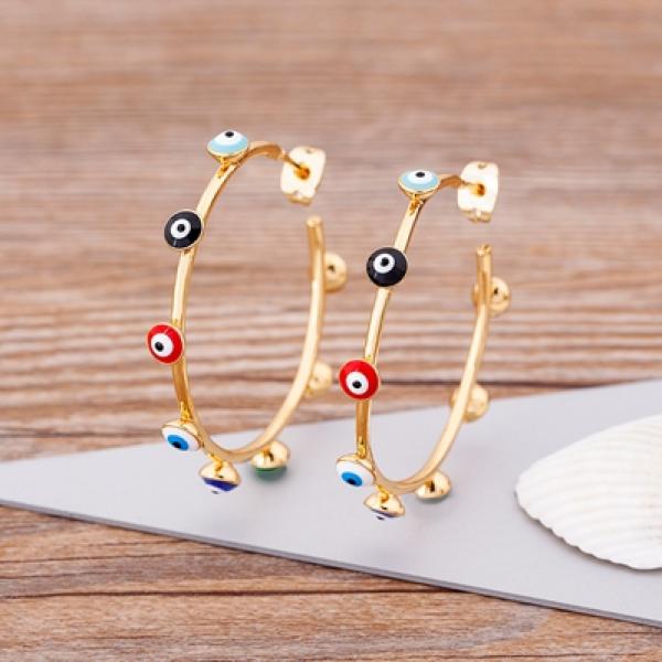 Nidin CZ Hoop Earrings Big Circle Ear Jewelry Birthday Accessories