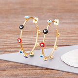 Nidin CZ Hoop Earrings Big Circle Ear Jewelry Birthday Accessories