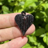 5pcs CZ Heart Charms Pendant For Jewelry Making