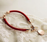 Red Rope Lucky Cat Bracelet Titanium Steel Valentine Gift