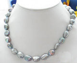 Gray Baroque Freshwater Pearl Necklace 17''