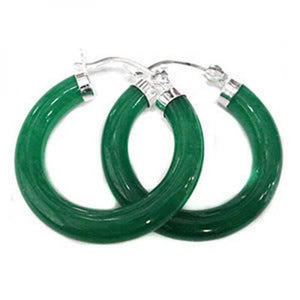 Round Green Natural Stone Earrings for Women