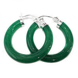 Round Green Natural Stone Earrings for Women